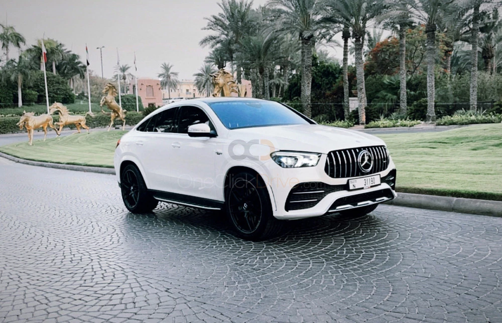 White Mercedes Benz AMG GLE 53 2021 for rent in Dubai 5